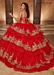 Rachel Allan RQ2169 Tiered Skirt Cold Shoulder Quince Gown