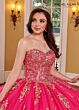 Rachel Allan RQ2170 Detachable Cape Strapless Sweetheart Quince Gown