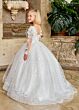 Rachel Allan RB9149 Illusion Sleeve V-Neck Flower Girl Dress