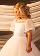 Rachel Allan RB9188 Puff Sleeves Lace Cut-Out Back Flower Girl Dress