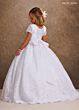 Rachel Allan RB9208 Illusion Short Sleeve Scoop Neck Dress