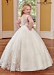 Rachel Allan RB9112 High Neck Illusion Back Flower Girl Dress