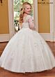 Rachel Allan RB9123 Long Sleeve Jewel Neck Flower Girl Dress