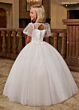 Rachel Allan RB9166 Puff Sleeves Sheer Neckline Dress