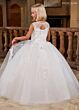 Rachel Allan RB9168 Floral Appliques Lace-Up Back Dress