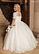 Rachel Allan RB9190 Puff Sleeve Scoop Neck Dress
