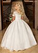 Rachel Allan RB9196 Basque Waist Sheer Short Sleeve Dress