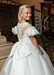 Rachel Allan RB9197 Ruched Bodice Illusion Back Bow Dress