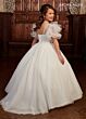 Rachel Allan RB9128 Ruffle Sleeve Floral Waist Flower Girl Dress