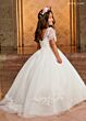 Rachel Allan RB9145 Illusion Sleeve Scoop Neck Flower Girl Dress