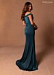 Rachel Allan RB8182 Foldover Off-The-Shoulder Ruffled High Slit Dress