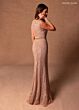 Rachel Allan RB8185 Round Neckline Beaded Waistband Dress