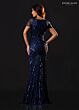 Rachel Allan RB8226 Sheer Short Sleeve Scoop Neck Dress