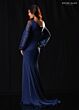 Rachel Allan RB8249 Illusion Bishop Sleeve Asymmetric Neck Dress