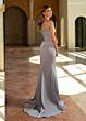 Rachel Allan RB8209 High Slit Illusion Jewel Neck Dress