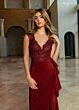 Rachel Allan RB8220 Slit Skirt V-Neckline Dress
