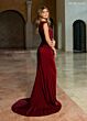Rachel Allan RB8220 Slit Skirt V-Neckline Dress