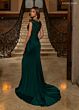 Rachel Allan RB8220 Slit Skirt V-Neckline Dress