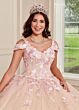 Rachel Allan RQ1125 3D Flowers Cold Shoulder Quinceanera Dress
