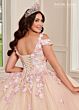 Rachel Allan RQ1125 3D Flowers Cold Shoulder Quinceanera Dress