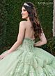 Rachel Allan RQ2178 Bubble Skirt Detachable Sleeve Quince Dress