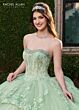 Rachel Allan RQ2178 Bubble Skirt Detachable Sleeve Quince Dress