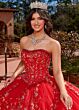 Rachel Allan RQ2178 Bubble Skirt Detachable Sleeve Quince Dress