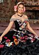 Rachel Allan RQ3111 Floral Appliques Off The Shoulder Quince Dress