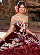 Rachel Allan RQ3111 Floral Appliques Off The Shoulder Quince Dress