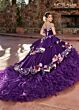 Rachel Allan RQ3111 Floral Appliques Off The Shoulder Quince Dress