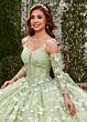 Rachel Allan RQ3112 3D Butterfly Spaghetti Straps Quince Dress