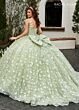 Rachel Allan RQ3112 3D Butterfly Spaghetti Straps Quince Dress