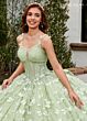 Rachel Allan RQ3112 3D Butterfly Spaghetti Straps Quince Dress
