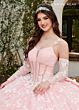 Rachel Allan RQ3112 3D Butterfly Spaghetti Straps Quince Dress