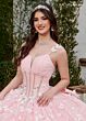 Rachel Allan RQ3112 3D Butterfly Spaghetti Straps Quince Dress