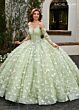 Rachel Allan RQ3112 3D Butterfly Spaghetti Straps Quince Dress