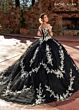 Rachel Allan RQ3117 Floral Appliques Off The Shoulder Quince Dress