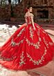 Rachel Allan RQ3117 Floral Appliques Off The Shoulder Quince Dress