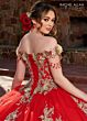Rachel Allan RQ3117 Floral Appliques Off The Shoulder Quince Dress