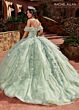 Rachel Allan RQ3120 Ruffle Skirt Off The Shoulder Quince Gown