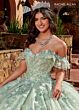 Rachel Allan RQ3120 Ruffle Skirt Off The Shoulder Quince Gown