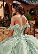 Rachel Allan RQ3120 Ruffle Skirt Off The Shoulder Quince Gown
