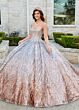 Rachel Allan RQ3121 Ombre Sequin Strapless Sweetheart Quince Gown