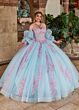 Rachel Allan RQ1140 Illusion Sleeve Back Bow Sweet 16 Gown