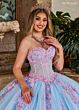 Rachel Allan RQ1140 Illusion Sleeve Back Bow Sweet 16 Gown