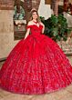 Rachel Allan RQ1141 Off-The-Shoulder Front Bow Quinceanera Dress