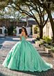 Rachel Allan RQ1148 Plunging Neck Ruched Bodice Sweet 16 Gown