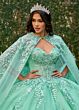 Rachel Allan RQ1148 Plunging Neck Ruched Bodice Sweet 16 Gown