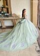 Rachel Allan RQ1153 Off-The-Shoulder Back Bow Sweet 16 Dress