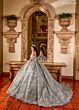 Rachel Allan RQ2194 Off-The-Shoulder Pleated Skirt Quince Dress
